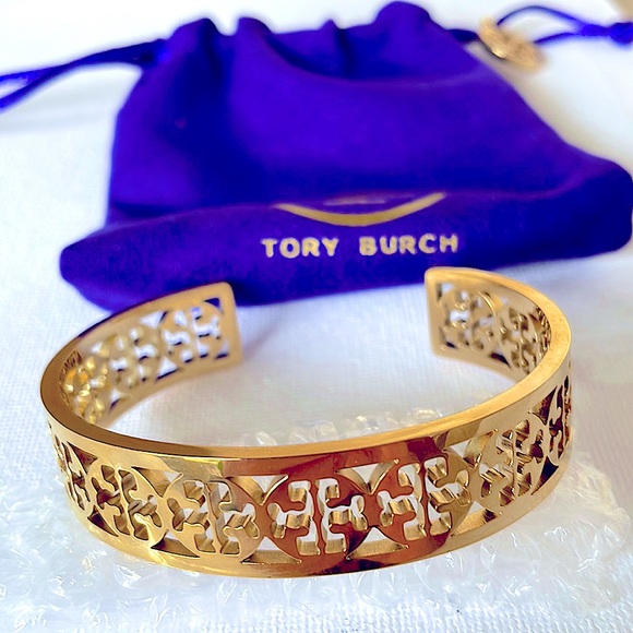 Tory Burch Jewelry - BNWT GORGEOUS GOLD CUT OUT LOGO TORI BURCH CUFF BRACELET.